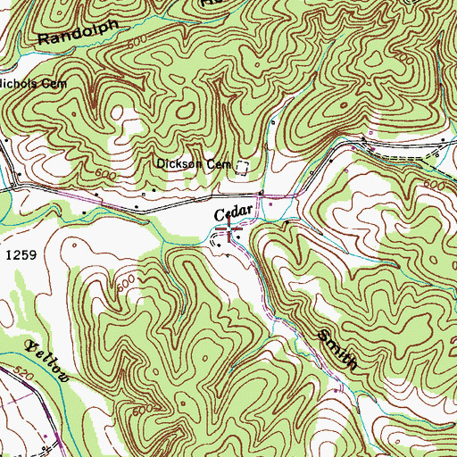 Topographic Map of Smith Hollow, TN