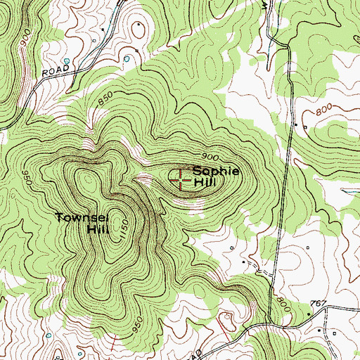 Topographic Map of Sophie Hill, TN