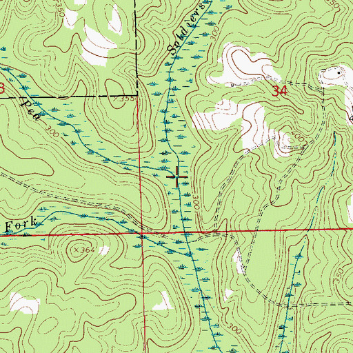 Topographic Map of Soldiers Camp Creek, AL