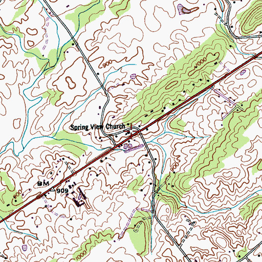 Topographic Map of Spring View Church, TN