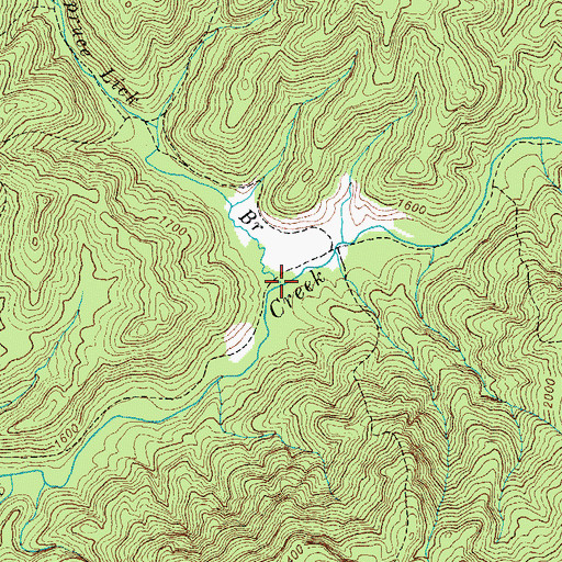 Topographic Map of Spruce Lick Branch, TN