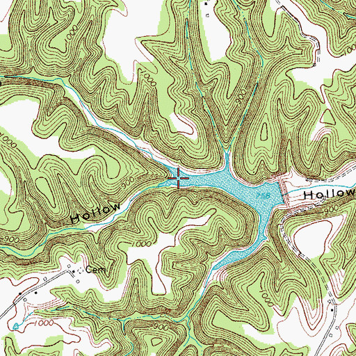 Topographic Map of Steam Mill Hollow, TN