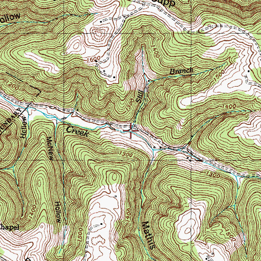 Topographic Map of Still Branch, TN