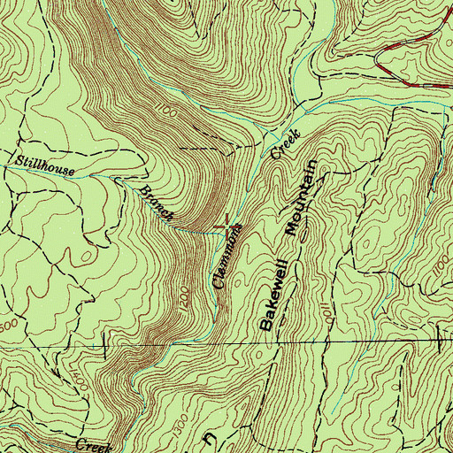 Topographic Map of Stillhouse Branch, TN