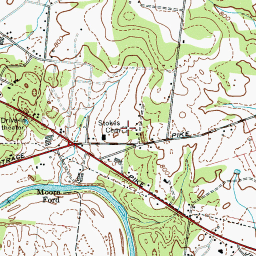 Topographic Map of Stokes Cemetery, TN