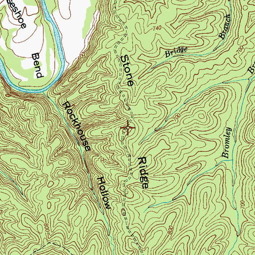Topographic Map of Stone Ridge, TN