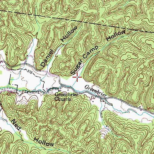Topographic Map of Sugar Camp Hollow, TN