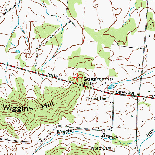 Topographic Map of Sugarcamp Hill, TN