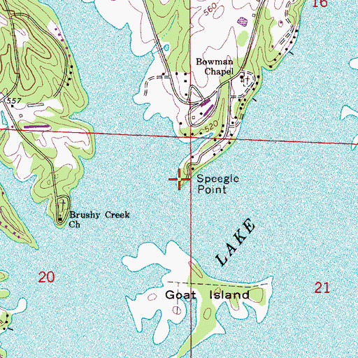 Topographic Map of Speegle Point, AL