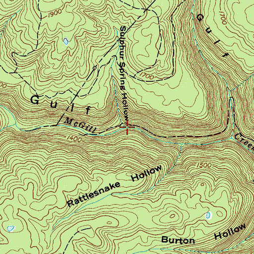 Topographic Map of Sulphur Spring Hollow, TN