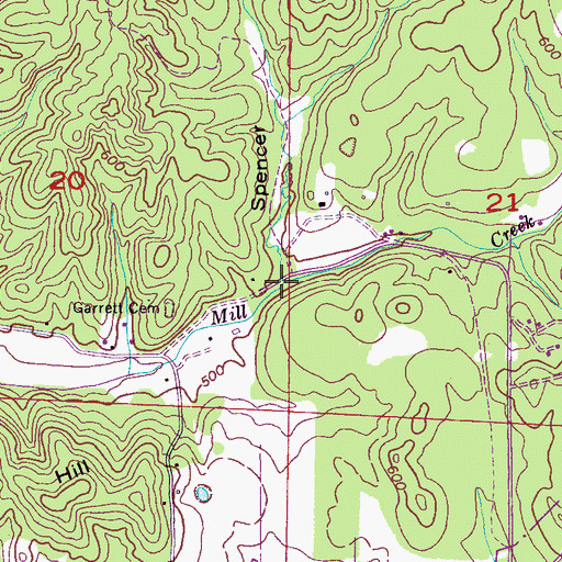 Topographic Map of Spencer Hollow, AL