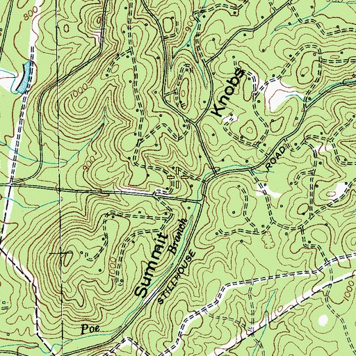 Topographic Map of Summit Knobs, TN