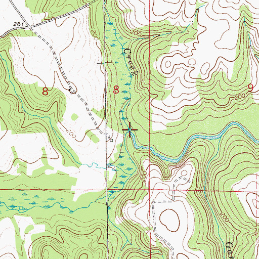 Topographic Map of Spivey Mill Creek, AL