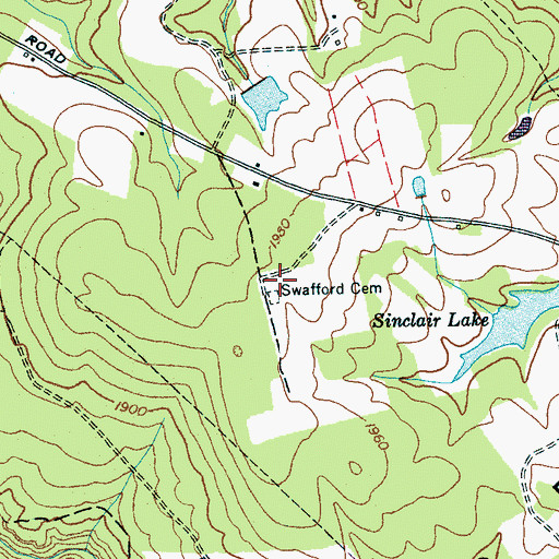 Topographic Map of Swafford Cemetery, TN