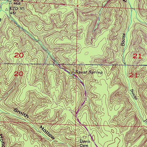 Topographic Map of Spout Spring, AL
