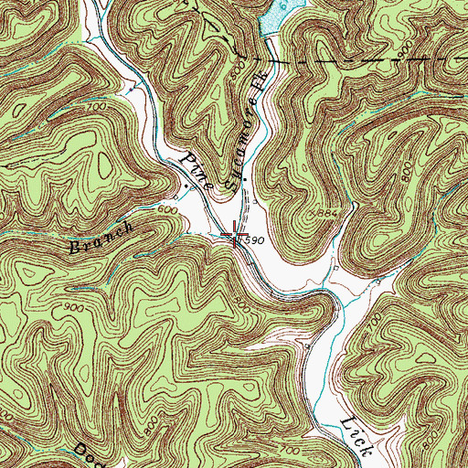 Topographic Map of Sycamore Fork, TN