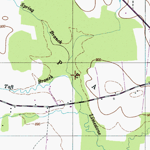 Topographic Map of Taft Branch, TN