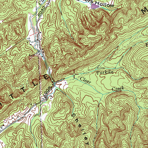 Topographic Map of Tarkiln Branch, TN