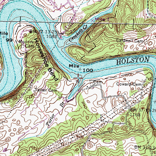 Topographic Map of Tarter Branch, TN