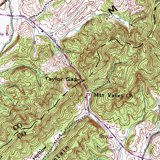 Topographic Map of Taylor Gap, TN