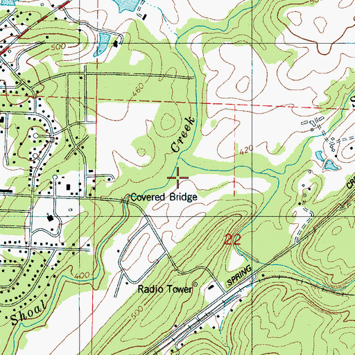 Topographic Map of Spring Creek, AL