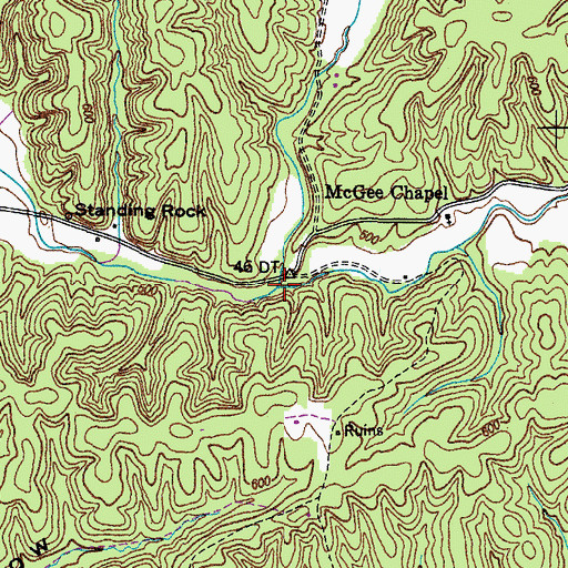 Topographic Map of Terrapin Run, TN