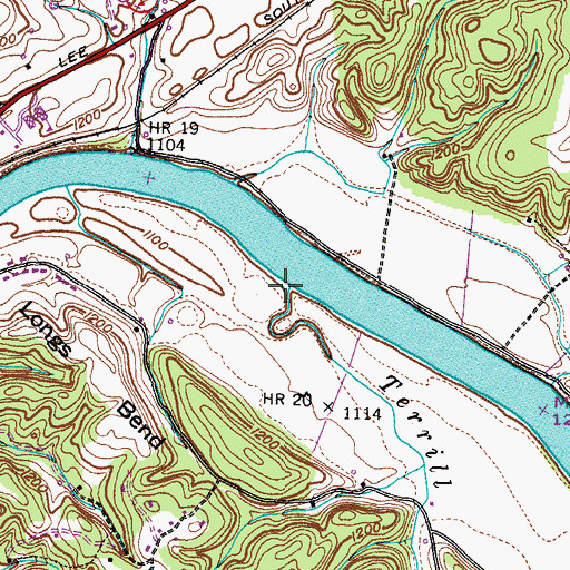 Topographic Map of Terrill Creek, TN