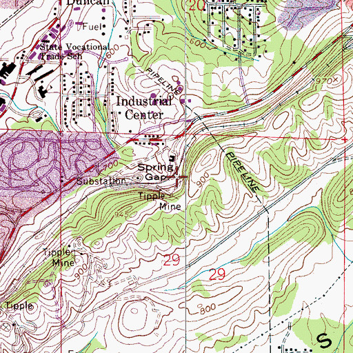 Topographic Map of Spring Gap, AL
