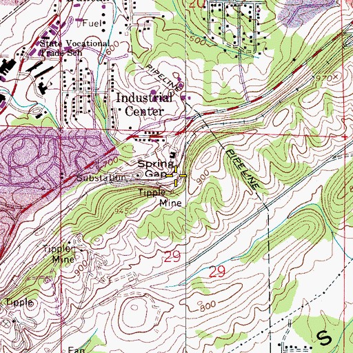 Topographic Map of Spring Gap, AL