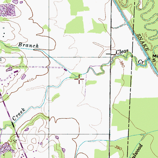 Topographic Map of Teuton Branch, TN