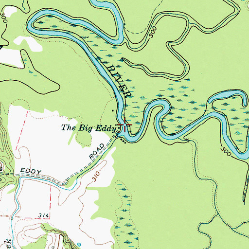 Topographic Map of The Big Eddy, TN