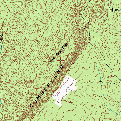 Topographic Map of The Big Flat, TN
