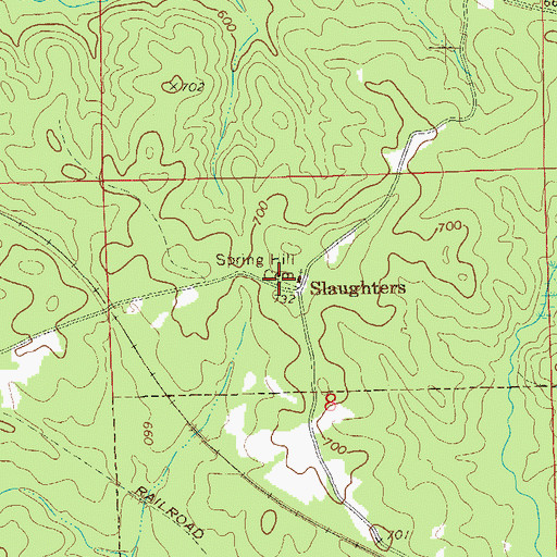 Topographic Map of Spring Hill Cemetery, AL