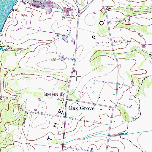 Topographic Map of The Fork, TN