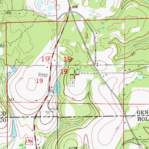 Topographic Map of Spring Hill Church, AL