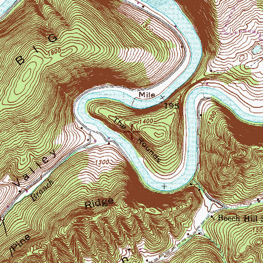 Topographic Map of The Rounds, TN