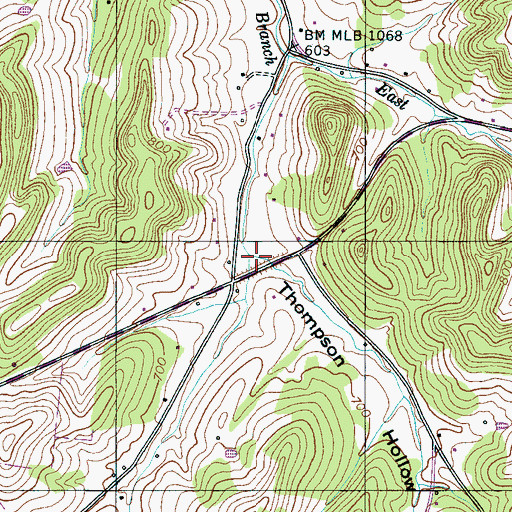 Topographic Map of Thompson Hollow, TN