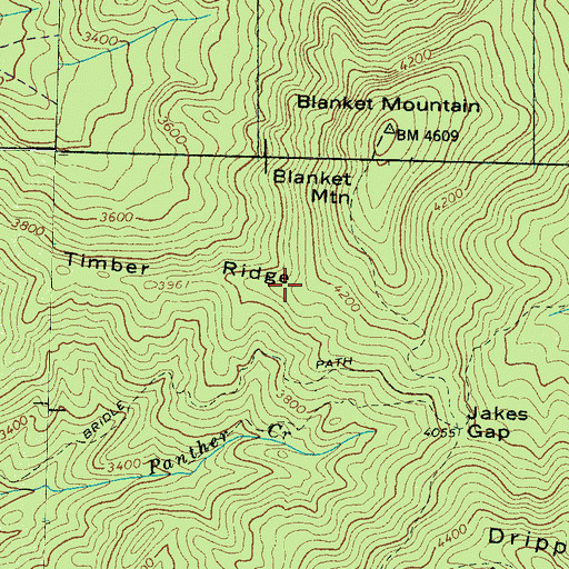Topographic Map of Timber Ridge, TN