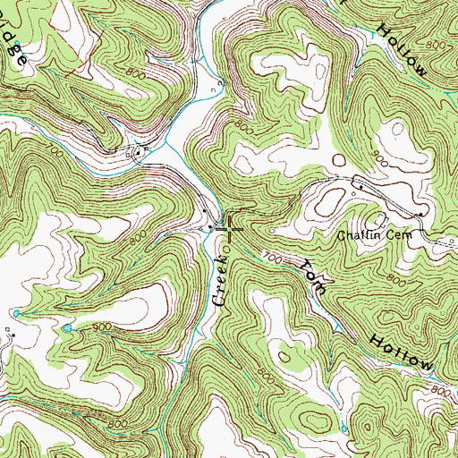 Topographic Map of Tom Hollow, TN