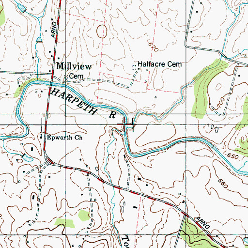 Topographic Map of Toon Creek, TN