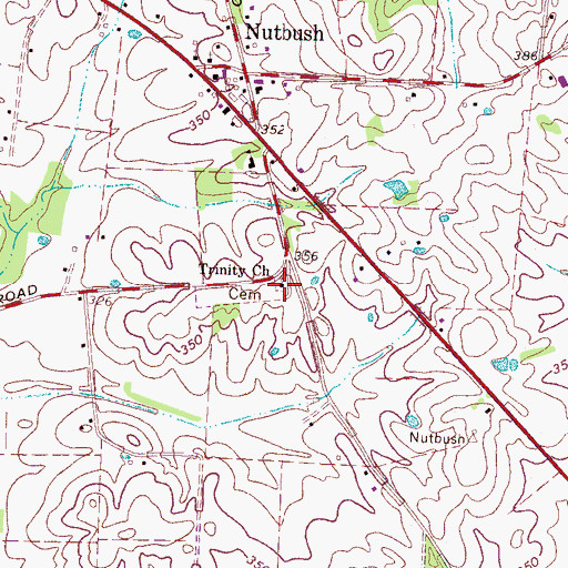 Topographic Map of Trinity Church, TN