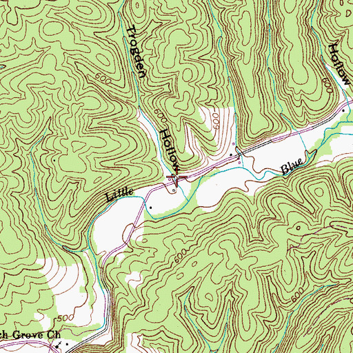 Topographic Map of Trogden Hollow, TN