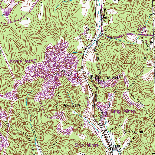 Topographic Map of Tunnel Hill School, TN