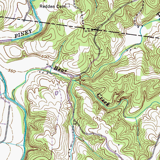 Topographic Map of Turkey Creek, TN