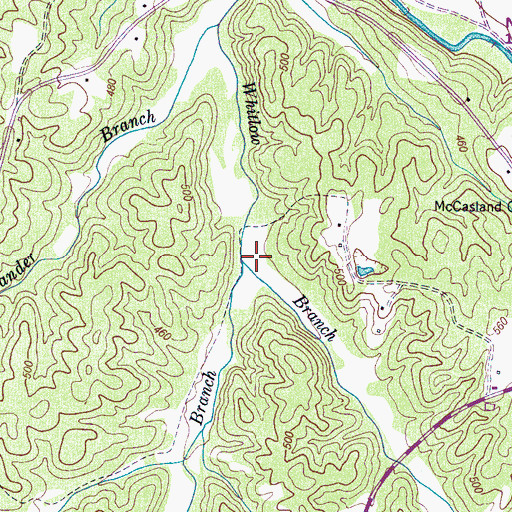 Topographic Map of Turner Branch, TN
