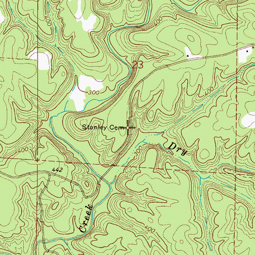 Topographic Map of Stanley Cemetery, AL