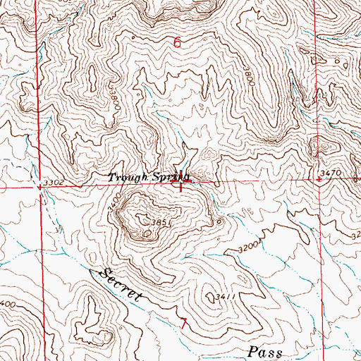 Topographic Map of Trough Spring, AZ