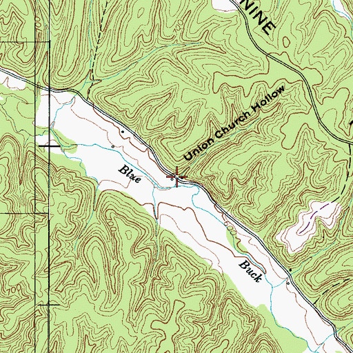 Topographic Map of Union Church Hollow, TN
