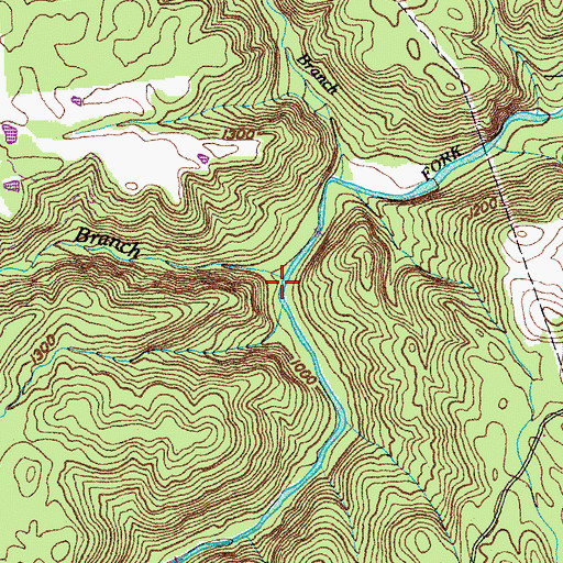 Topographic Map of Vespie Branch, TN