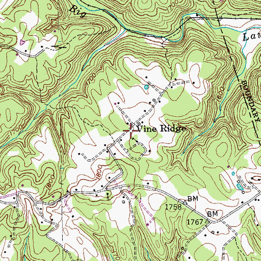 Topographic Map of Vine Ridge, TN